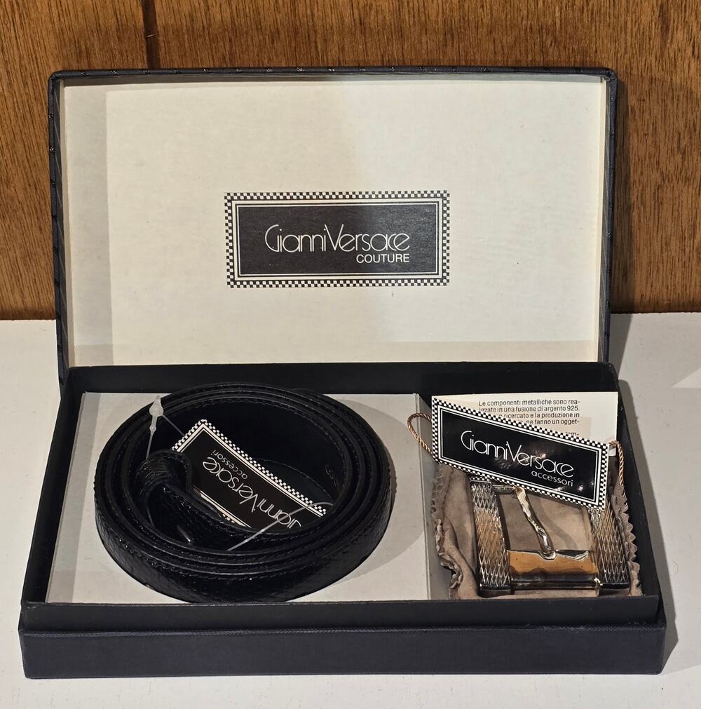 Gianni Versace Couture Belt Limited Edition 115/300 925 Silver Buckle Sz 85 34